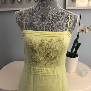 Linen a-line sundress with beaded bodice